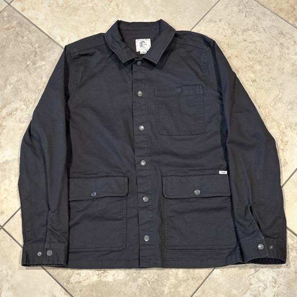 O'Neill O'Riginals Trails Chore Jacket Men Medium Grey Standard Fit Shacket Snap - Picture 2 of 10